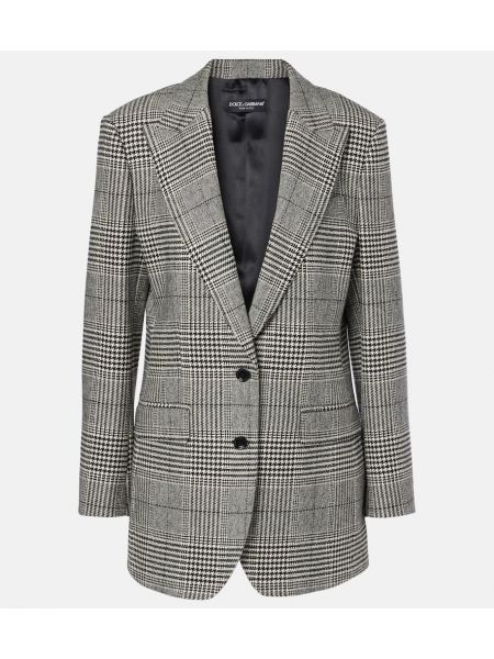 Ekoseli yün blazer Dolce&gabbana gri