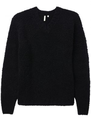 Volneni pulover z v-izrezom Sunflower črna