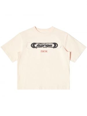Bavlněné tričko s potiskem Heron Preston růžové