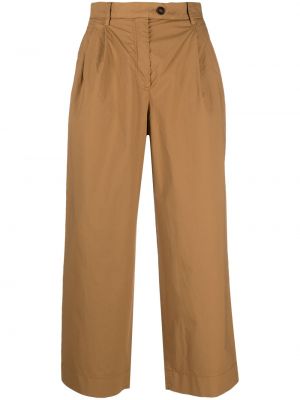 Bavlněné rovné kalhoty Incotex hnědé