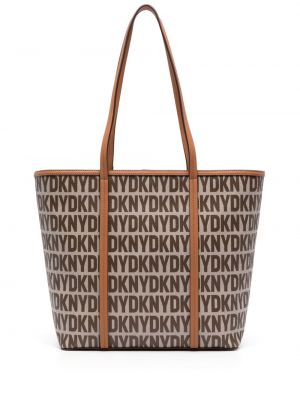 Leder shopper handtasche mit print Dkny