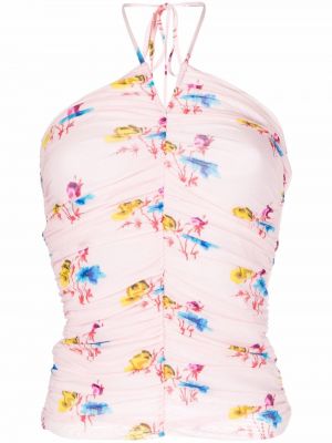 Trykt floral topp Ganni rosa