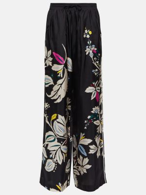 Relaxed копринени панталон на цветя Dorothee Schumacher черно