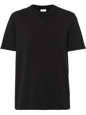 Camiseta con bordado Burberry negro