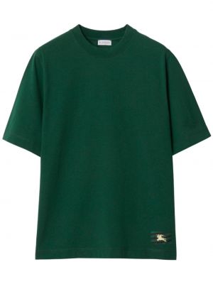 Bombažna majica Burberry zelena