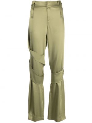 Saténové rovné kalhoty Blumarine zelené