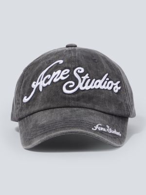 Gorra de algodón Acne Studios negro