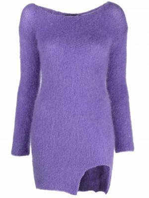 Трикотажное платье мини короткое Christian Pellizzari, фиолетовое