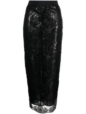 Midi sukňa Semicouture čierna