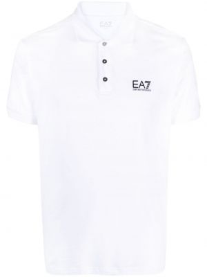 Polo krekls ar apdruku Ea7 Emporio Armani balts