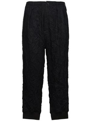 Pantalones de lana de franela Yohji Yamamoto negro