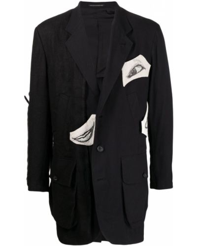 Bavlnené sako s potlačou Yohji Yamamoto čierna