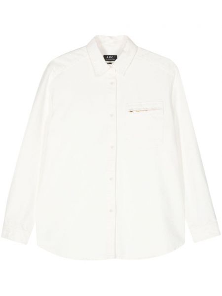 Rifľová košeľa A.p.c. biela