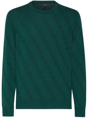 Копринен вълнен пуловер Billionaire зелено