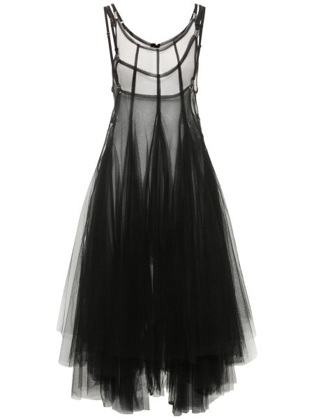 Tylové bavlnené nylonové mini šaty Noir Kei Ninomiya čierna