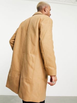 Шерстяное пальто Asos коричневое