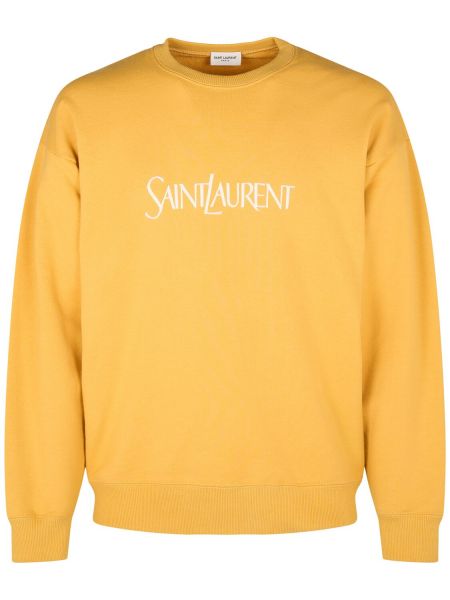 Haftowana bluza bawełniana Saint Laurent żółta