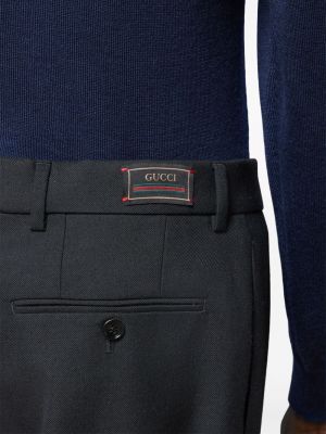 Pantalon slim avec applique Gucci noir