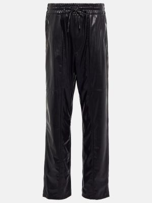 Pantalones de cuero de cuero sintético Marant Etoile negro