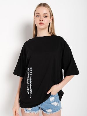 Koszulka z nadrukiem oversize K&h Twenty-one czarna
