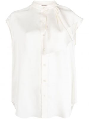 Блуза без ръкави с волани Alexander Mcqueen бяло
