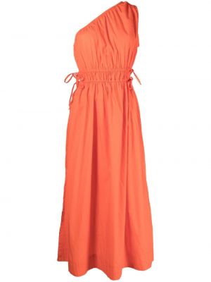 Bavlněné šaty na jedno rameno Faithfull The Brand - oranžová