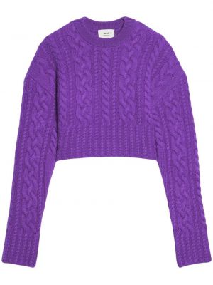 Vilnonis megztinis Ami Paris violetinė