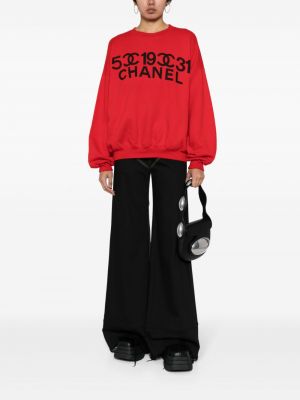 Bluza z nadrukiem Chanel Pre-owned czerwona