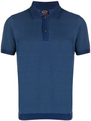 Плетена поло тениска Paul & Shark синьо