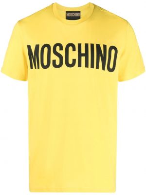 Тениска с принт Moschino жълто