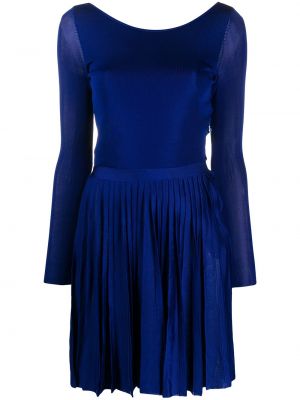 Dlouhé šaty s dlouhými rukávy Christian Dior - modrá