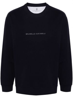 Sweatshirt mit stickerei Brunello Cucinelli blau