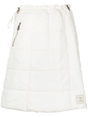 Prošívané sukně s vysokým pasem na zip Chanel Pre-owned - bílá