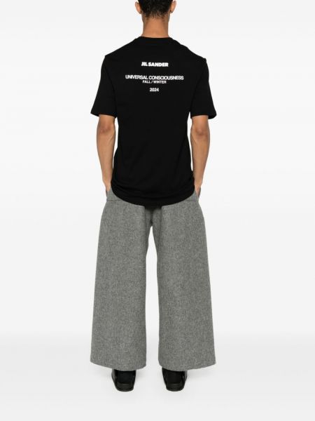 T-shirt aus baumwoll mit print Jil Sander schwarz