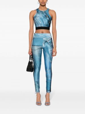 Crop top Versace Jeans Couture modrý