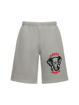 Pantaloncini di cotone Kenzo Paris grigio