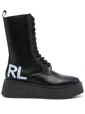 Ankle boots z nadrukiem koronkowe Karl Lagerfeld czarne