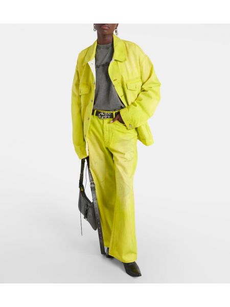 Oversized džínsová bunda Acne Studios žltá