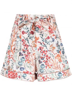Kratke hlače s cvetličnim vzorcem s potiskom Chufy bela
