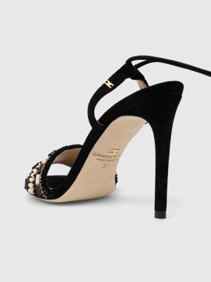 Semišové sandály Elisabetta Franchi černé
