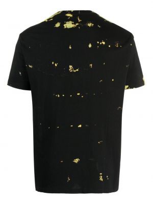 Bavlněné tričko s výšivkou Stain Shade černé