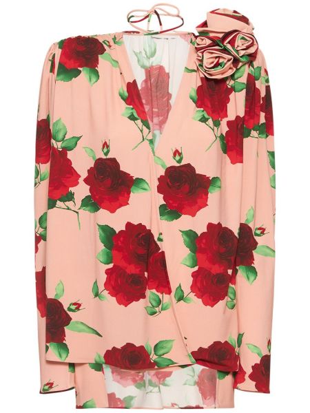 Блуза на цветя с принт с v-образно деколте Magda Butrym розово