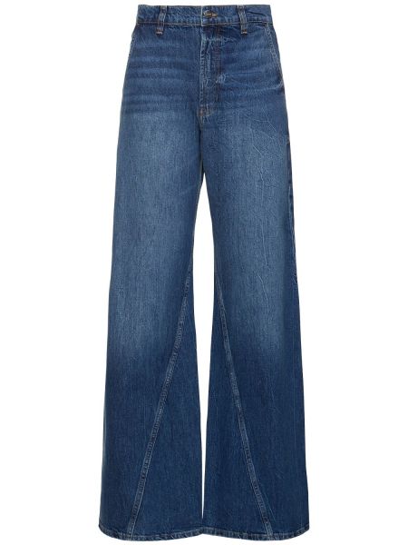 Voľné džínsy s nízkym pásom Anine Bing modrá