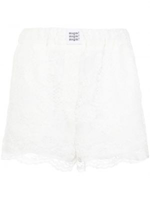 Čipkované šortky Msgm biela