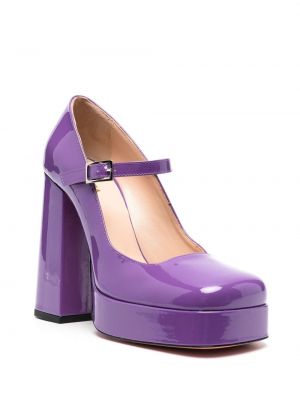Sandales en cuir à plateforme vernis Vivetta violet
