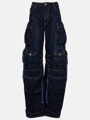 Pantalones de cintura baja The Attico azul