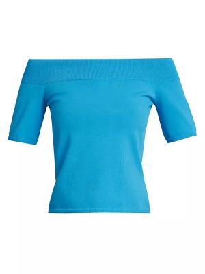 Трикотажная блузка Alexander Mcqueen синяя