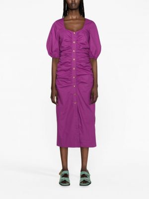 Hemdkleid mit geknöpfter Ganni lila