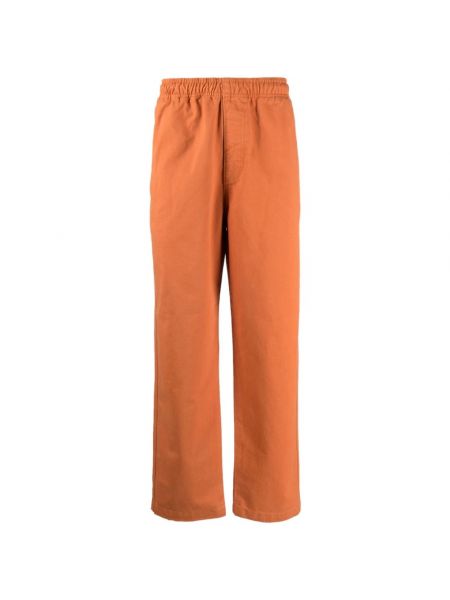 Pomarańczowe proste spodnie Stussy