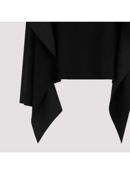 Camisa con volantes de cuello redondo Giorgio Armani negro